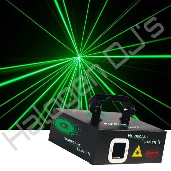 Hurricane II series single green laser light - Hurricane II Single Lens Green 50mW Laser Light with Halogen DJ Company